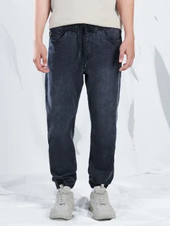 Ciemnoszare jeansowe joggery