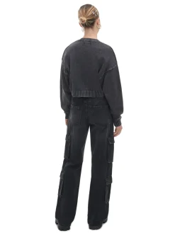 Ciemnoszary kardigan z agrafkami