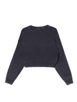 Ciemnoszary kardigan z agrafkami