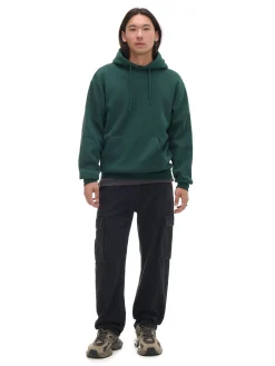 Ciemnozielona bluza regular z kapturem