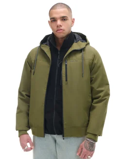 Ciemnozielona kurtka z kapturem