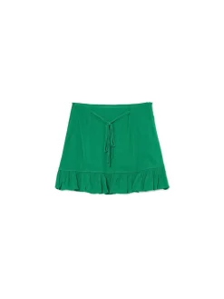 Ciemnozielona spódniczka z wiązaniem