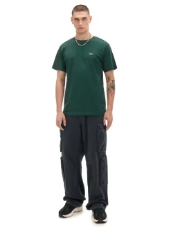 Ciemnozielony t-shirt z aplikacją Cropp