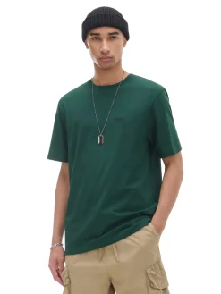 Ciemnozielony T-shirt z haftem