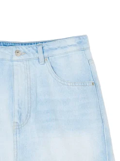 Cieniowana jasna jeansowa spódnica