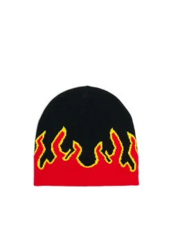 Czapka beanie z nadrukiem płomieni