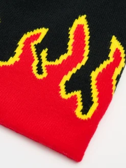 Czapka beanie z nadrukiem płomieni