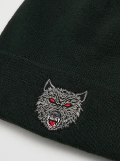 Czapka beanie z naszywką wilka