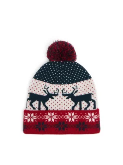 Czapka z pomponem i nadrukiem
