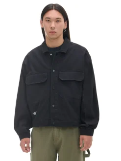 Czarna bawełniana kurtka katanka