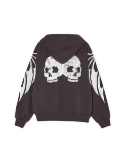 Czarna bluza hoodie z czaszkami