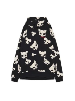Czarna bluza z czaszkami kotów