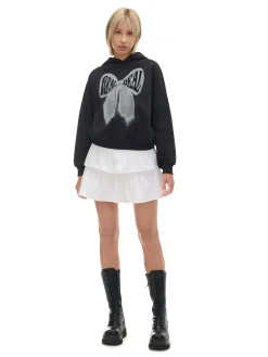 Czarna bluza z kapturem i nadrukiem