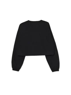 Czarna bluzka z nadrukiem i regulacją