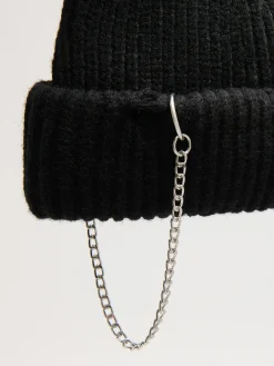 Czarna czapka docker z dzianiny