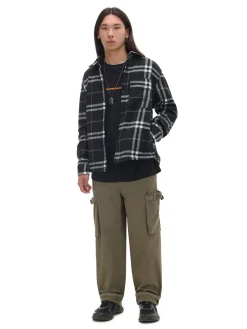 Czarna flanelowa koszula z domieszką wełny