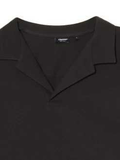 Czarna gładka koszulka polo