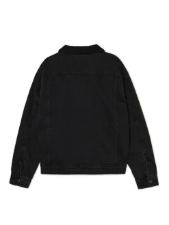 Czarna jeansowa kurtka sherpa