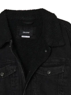 Czarna jeansowa kurtka sherpa