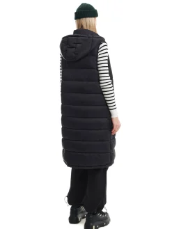 Czarna kamizelka puffer z kapturem