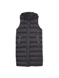 Czarna kamizelka puffer z kapturem