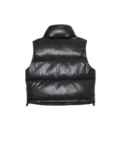 Czarna kamizelka z efektem skóry