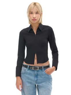 Czarna koszula z podwójnym suwakiem