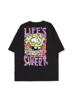 Czarna koszulka z motywem SpongeBoba