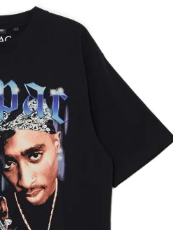 Czarna koszulka z nadrukiem Tupac