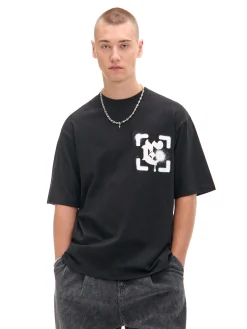 Czarna koszulka z nadrukiem po obu stronach