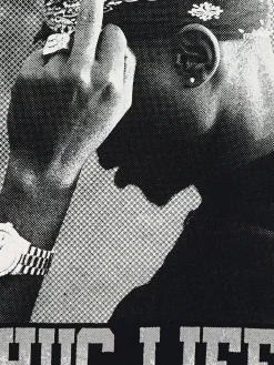 Czarna koszulka z nadrukiem Tupac Shakur
