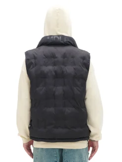 Czarna pikowana kamizelka ze stójką