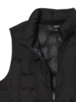 Czarna pikowana kamizelka ze stójką