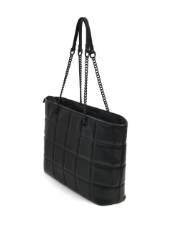 Czarna pikowana torebka na łańcuszku