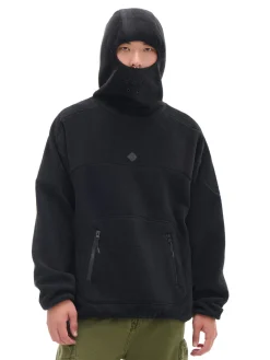 Czarna polarowa bluza z kapturem