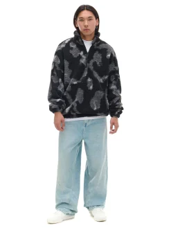 Czarna polarowa bluza ze stójką