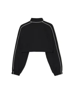 Czarna rozpinana bluza crop