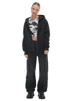 Czarna rozpinana bluza oversize