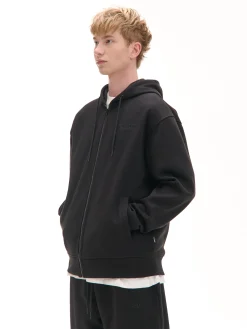 Czarna rozpinana bluza z kapturem