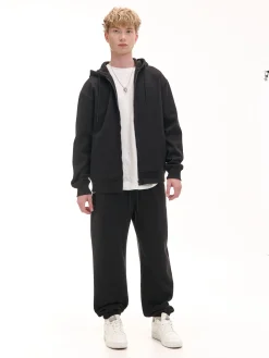 Czarna rozpinana bluza z kapturem