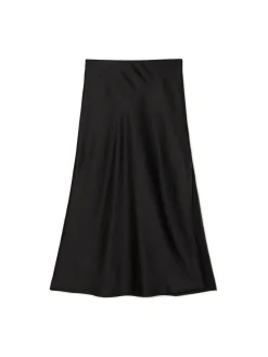 Czarna satynowa spódnica