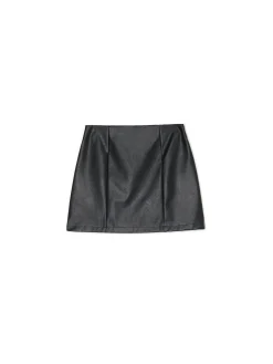 Czarna spódniczka mini z imitacji skóry