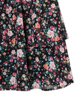 Czarna sukienka mini w kwiaty