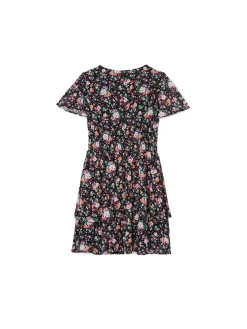 Czarna sukienka mini w kwiaty