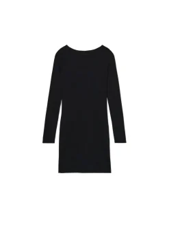 Czarna sukienka mini z długimi rękawami