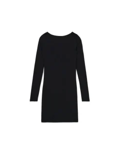 Czarna sukienka mini z długimi rękawami