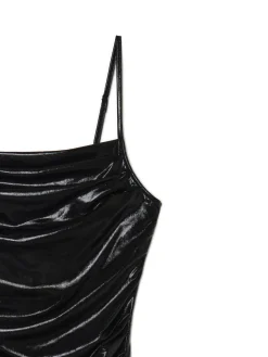 Czarna sukienka mini z połyskiem