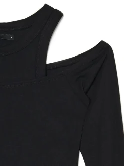 Czarna sukienka mini z wycięciami