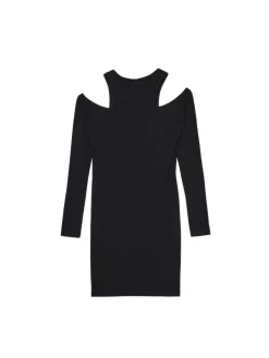 Czarna sukienka mini z wycięciami