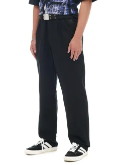 Czarne bawełniane spodnie loose